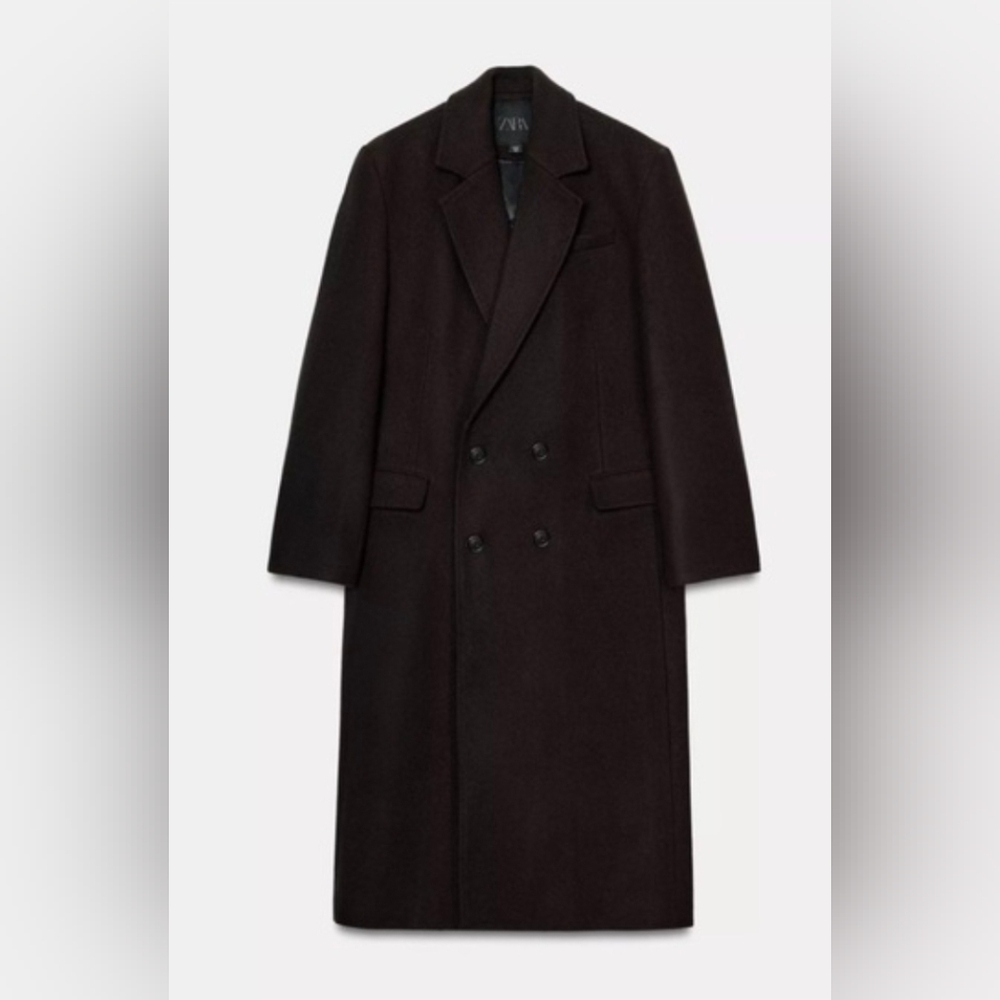 Sz S Zara oversized double breasted coat wool coat